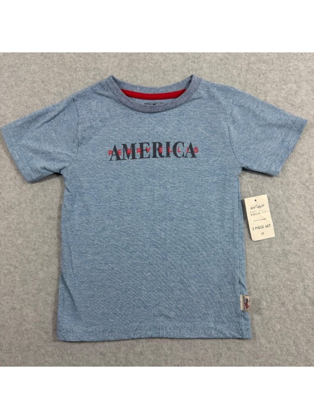 Perry Ellis America Toddler Boys 3T Blue Graphic T Shirt Short Sleeve NWT